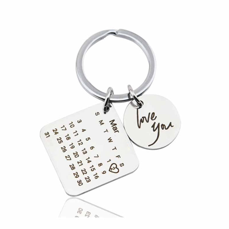 Custom Engraved Stainless Steel Calendar Keyring - Unique Handcrafted Keychain