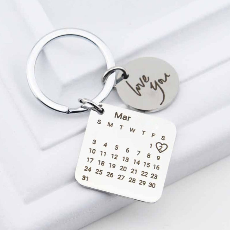 Custom Engraved Stainless Steel Calendar Keyring - Unique Handcrafted Keychain