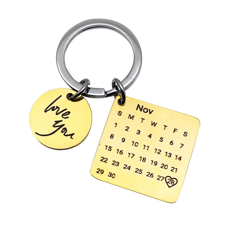 Custom Engraved Stainless Steel Calendar Keyring - Unique Handcrafted Keychain