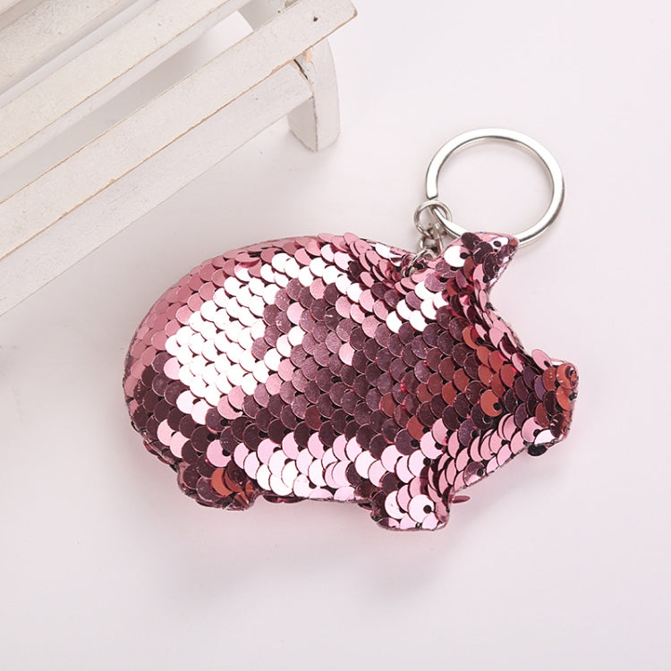 2PCS Cute Chaveiro Pig Keychain Glitter Pompom Sequins Key Chain Gifts for Women Llaveros Mujer Car Bag Accessories Key Ring, Pig Shape(blue), Pig Shape (Pink), Pig Shape(Magenta), Pig Shape(Colorful)