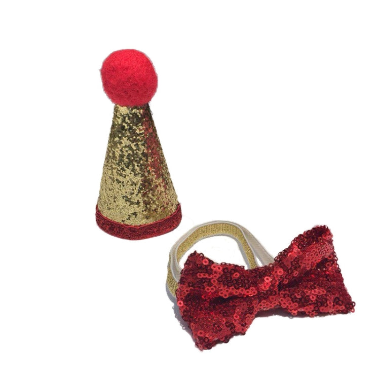 Pets Sequined Bows Hat Christmas Decorations Supplies