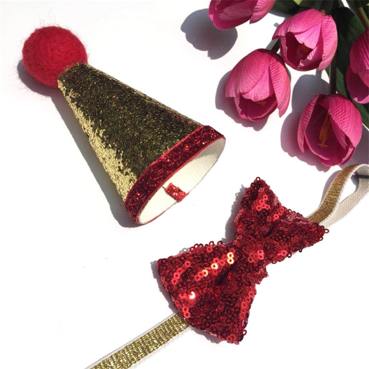 Pets Sequined Bows Hat Christmas Decorations Supplies