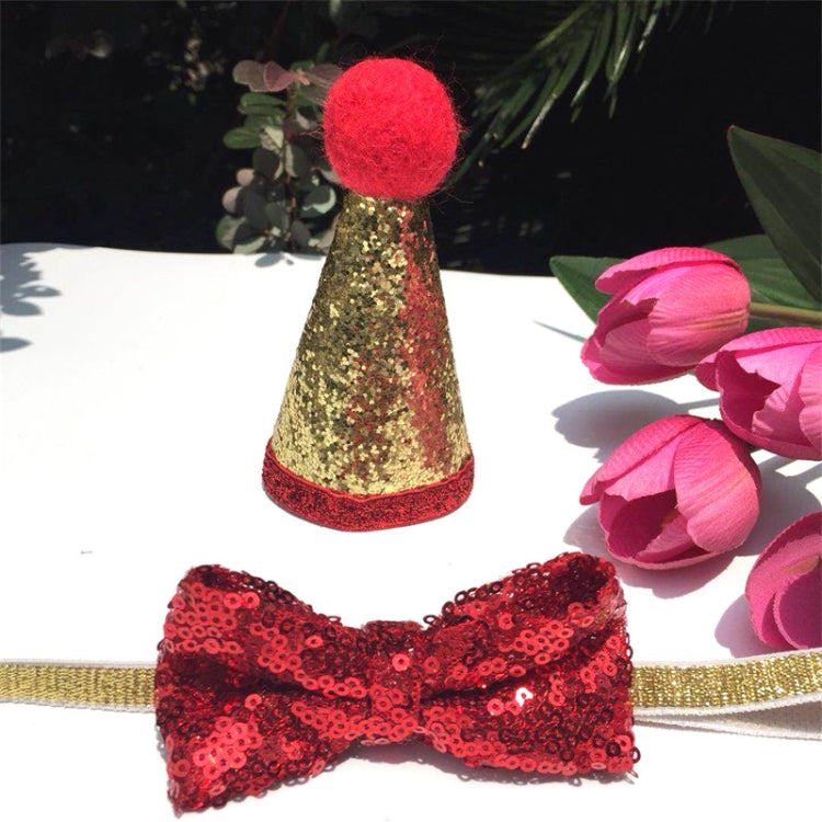 Pets Sequined Bows Hat Christmas Decorations Supplies