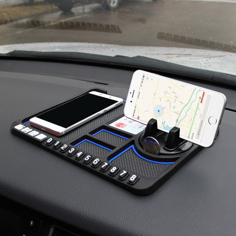 Versatile Anti-Slip Car Dashboard Organiser with Phone Holder and Dual Storage Bays