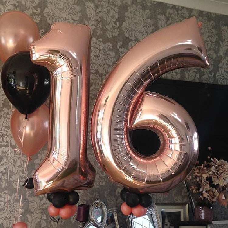 5pcs 16inch Number Foil Balloons Happy Birthday Party Wedding Balloons