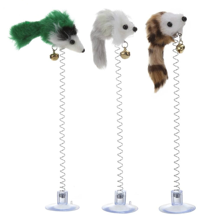 3 PCS Funny Cat Toys Elastic Feather False Mouse Bottom Sucker Toys for Cat Kitten Playing Pet Seat Scratch Toy Pet Cat Product