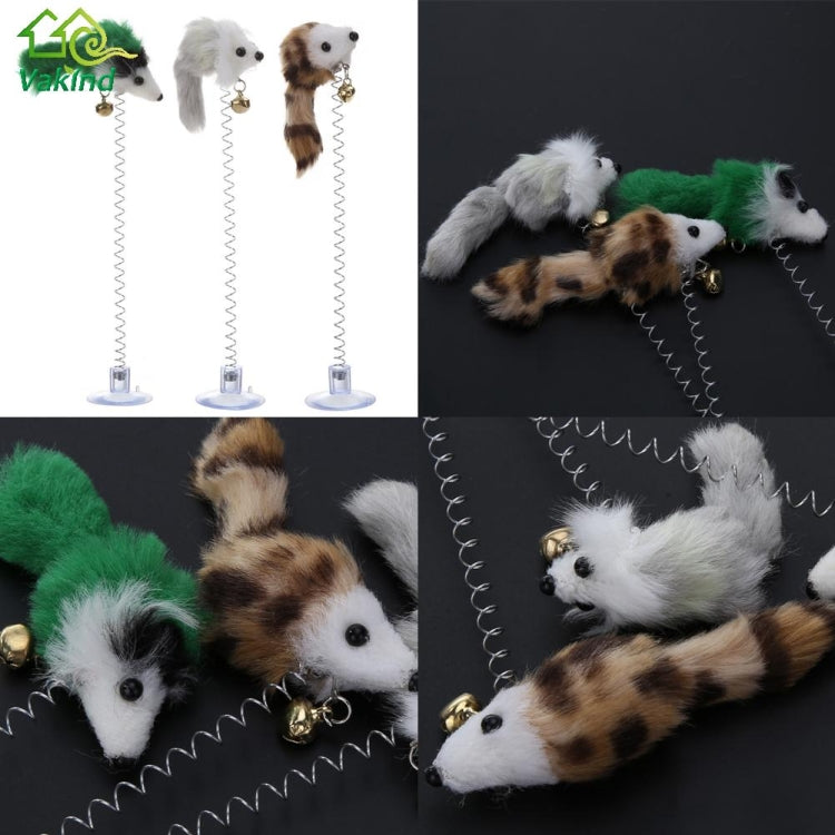 3 PCS Funny Cat Toys Elastic Feather False Mouse Bottom Sucker Toys for Cat Kitten Playing Pet Seat Scratch Toy Pet Cat Product