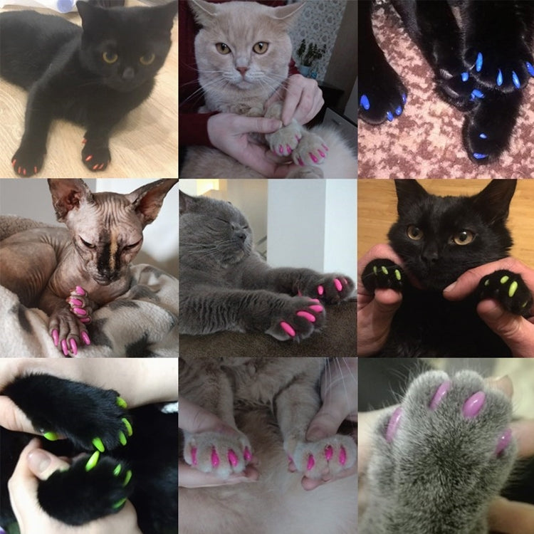 20 PCS Silicone Soft Cat Nail Caps / Cat Paw Claw / Pet Nail Protector/Cat Nail Cover, L