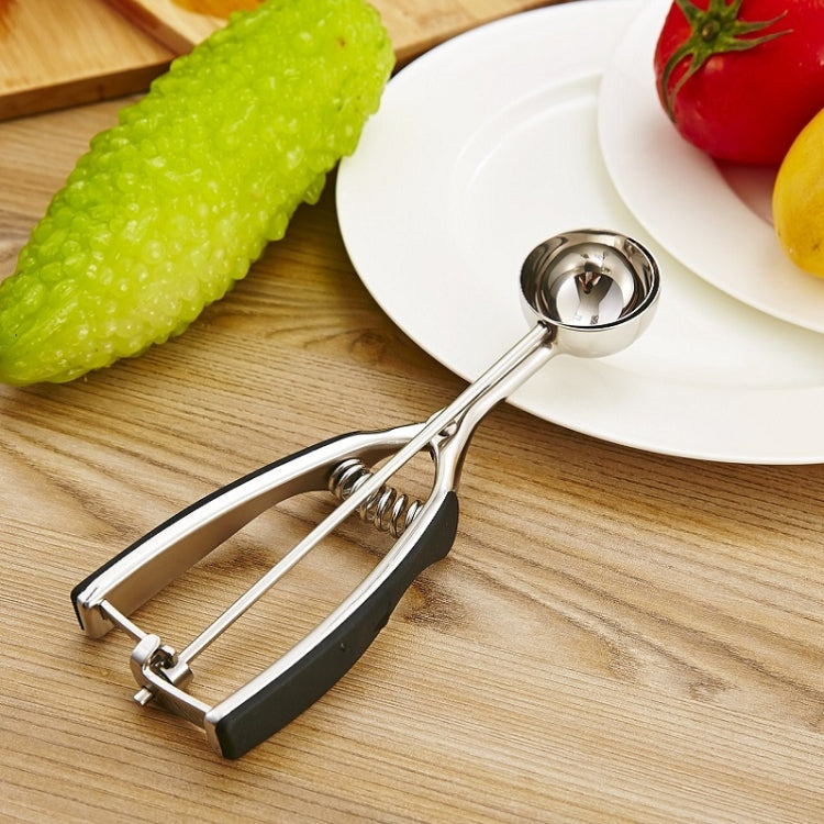 Stainless Steel Silicone Black Handle Ice Cream Scoop Spoon