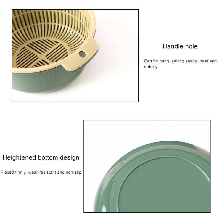 Double-Layer Hollow Fruit & Vegetable Drain Basket Household Plastic Vegetable Washing Basket