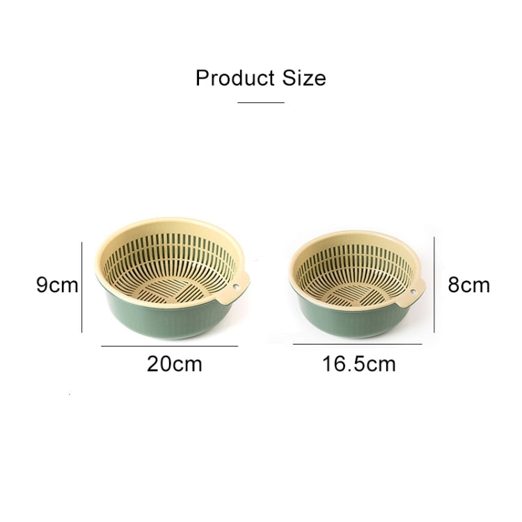 Double-Layer Hollow Fruit & Vegetable Drain Basket Household Plastic Vegetable Washing Basket