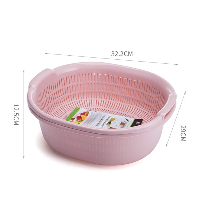 Double-Layer Vegetable Washing & Draining Basket Kitchen Fruit & Vegetable Storage Basket