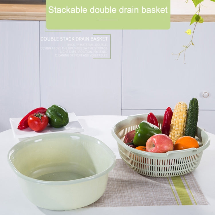 Double-Layer Vegetable Washing & Draining Basket Kitchen Fruit & Vegetable Storage Basket