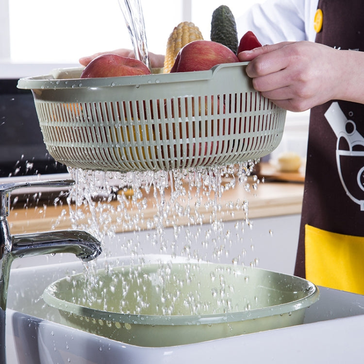 Double-Layer Vegetable Washing & Draining Basket Kitchen Fruit & Vegetable Storage Basket