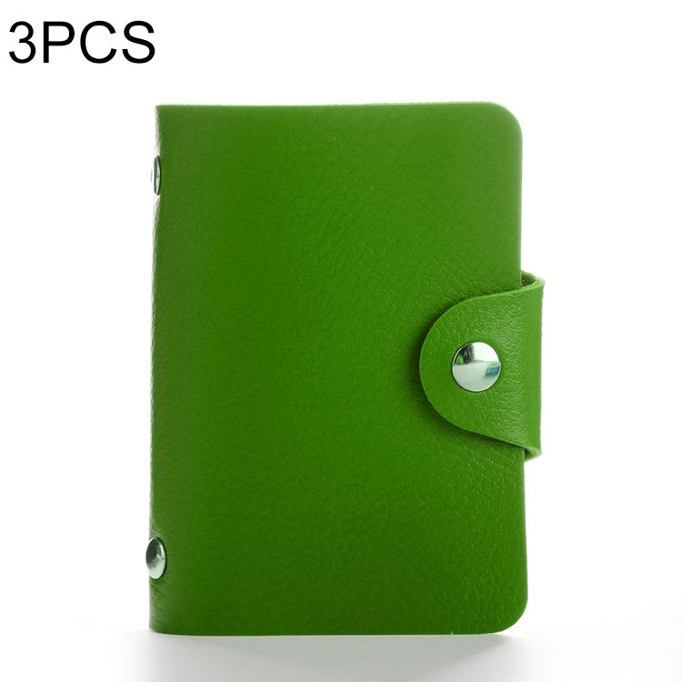 3 PCS Upgraded Version Card Bag Business Card Transparent Protective Cover Color Storage Card Holder, 24 Cards Single Side Single Page