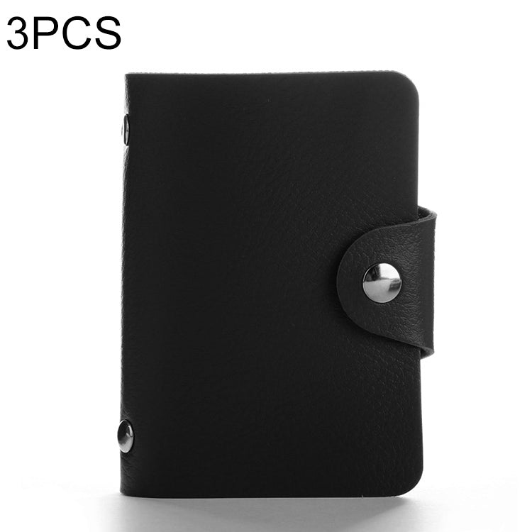 3 PCS Upgraded Version Card Bag Business Card Transparent Protective Cover Color Storage Card Holder, 24 Cards Single Side Single Page