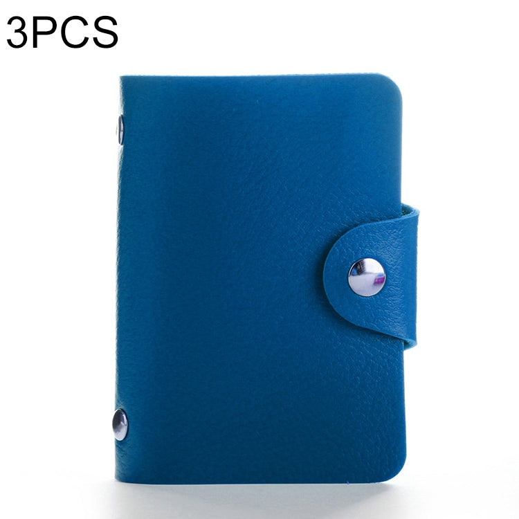 3 PCS Upgraded Version Card Bag Business Card Transparent Protective Cover Color Storage Card Holder, 24 Cards Single Side Single Page