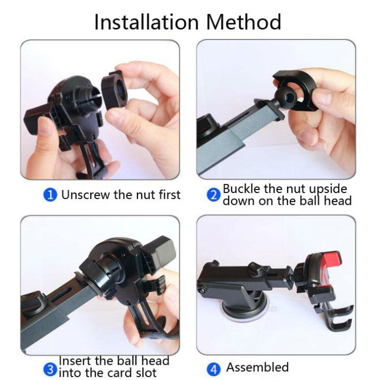 Versatile Car Phone Holder with 360-Degree Rotation and Telescopic Arm