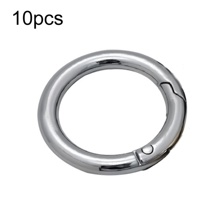 Set of 10 Durable Zinc Alloy Spring Ring Keychains for Bag Crafting