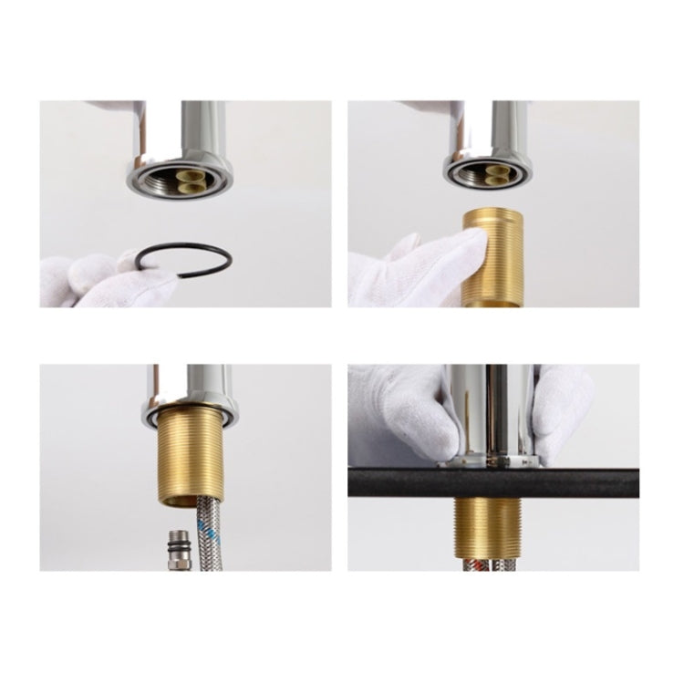 All Copper Hot Cold Water Faucet Bathroom Lift Faucet