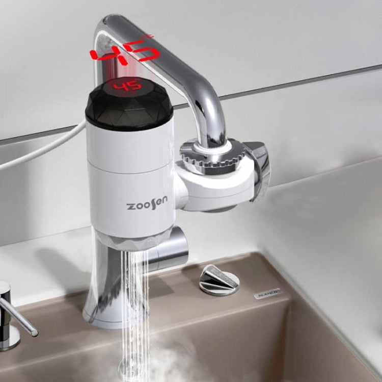 Zoosen Electric Hot Water Faucet Connection Type Instant Hot Water Faucet CN Plug, Style:White + Leak Protection
