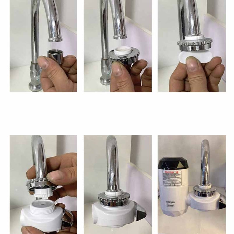 Zoosen Electric Hot Water Faucet Connection Type Instant Hot Water Faucet CN Plug, Style:White + Leak Protection