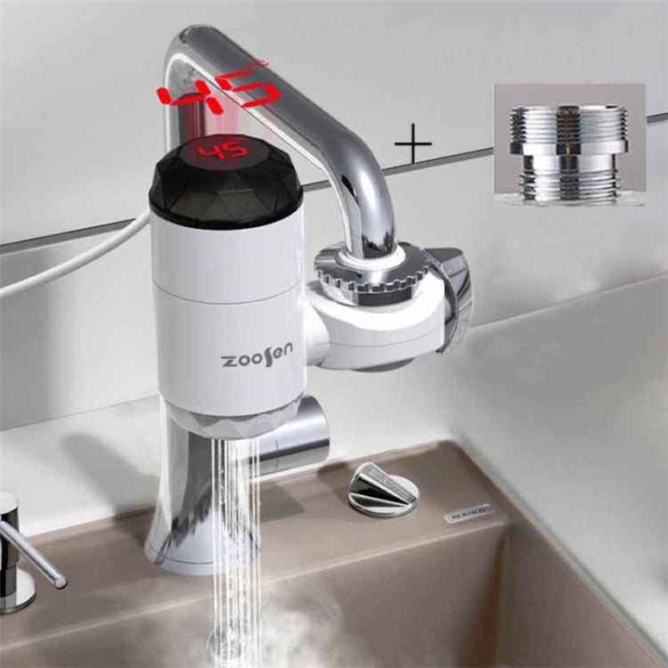 Zoosen Electric Hot Water Faucet Connection Type Instant Hot Water Faucet CN Plug, Style:White + Leak Protection