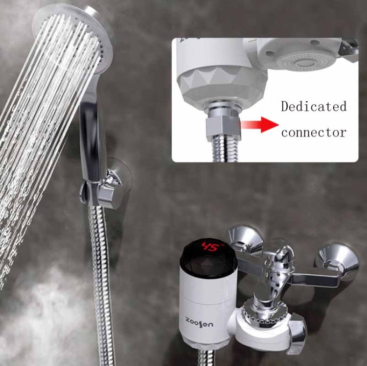 Zoosen Electric Hot Water Faucet Connection Type Instant Hot Water Faucet CN Plug, Style:White + Leak Protection