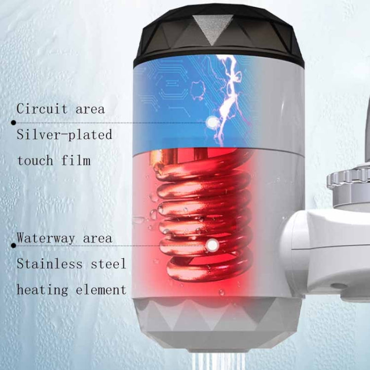 Zoosen Electric Hot Water Faucet Connection Type Instant Hot Water Faucet CN Plug, Style:White + Leak Protection