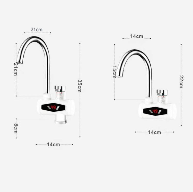Dynamic Digital Display Instant Heating Electric Hot Water Faucet Kitchen&Domestic Hot&Cold Water Heater EU Plug