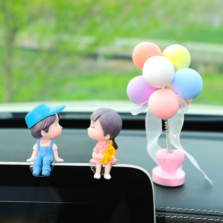 Charming Kissing Couple Car Figurine