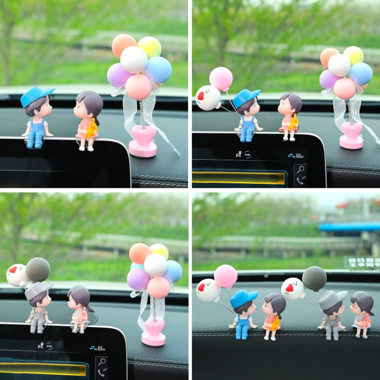 Charming Kissing Couple Car Figurine