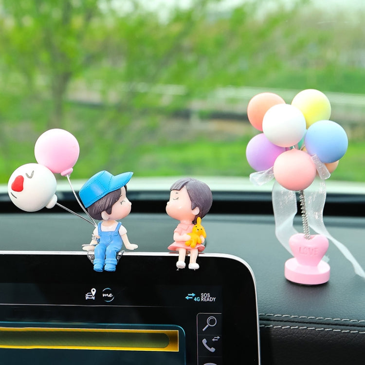 Charming Kissing Couple Car Figurine