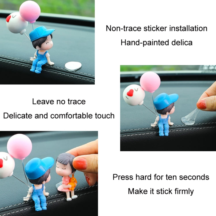 Charming Kissing Couple Car Figurine