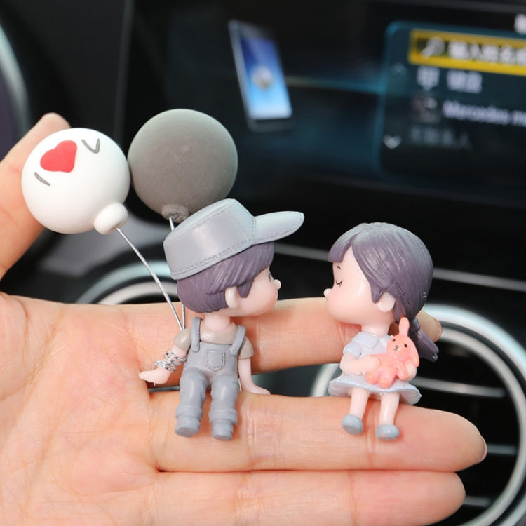 Charming Kissing Couple Car Figurine