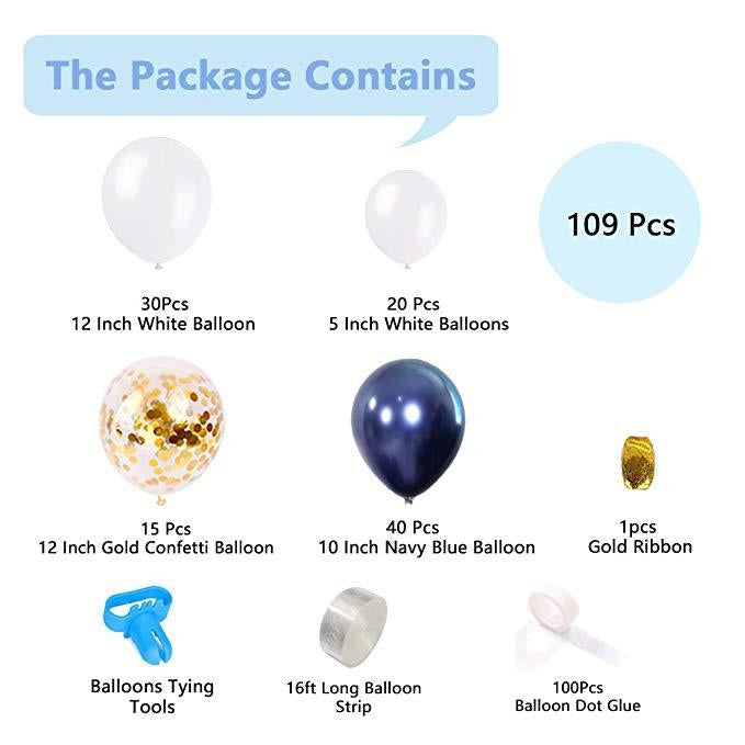 Night Blue Balloon Chain Ink Blue Series Balloon Decoration Set Birthday Party Decoration