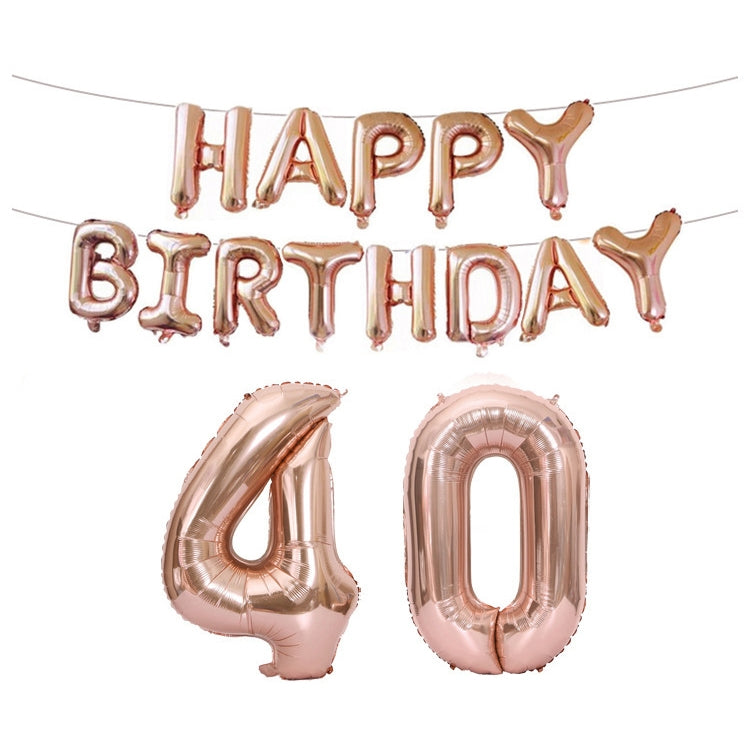 Birthday Decoration Aluminum Foil Balloon 40 Inch Big Number Aluminum Foil Balloon Decoration Set
