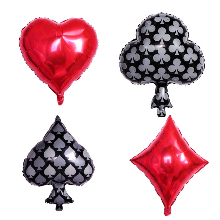 Playing Cards Balloon Decoration Round Latex Aluminum Foil Balloon Decoration Set Playing Cards Balloon Party Decoration