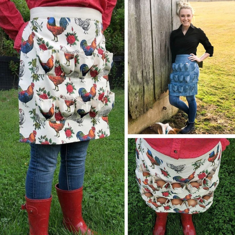 Egg Collection Skirt Multi-Pocket Egg Apron