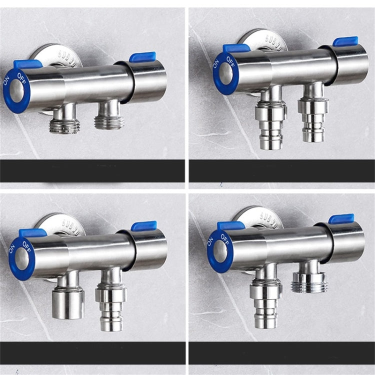 Stainless Steel One-In-Two-Out Multi-Function Three-Way Valve Faucet