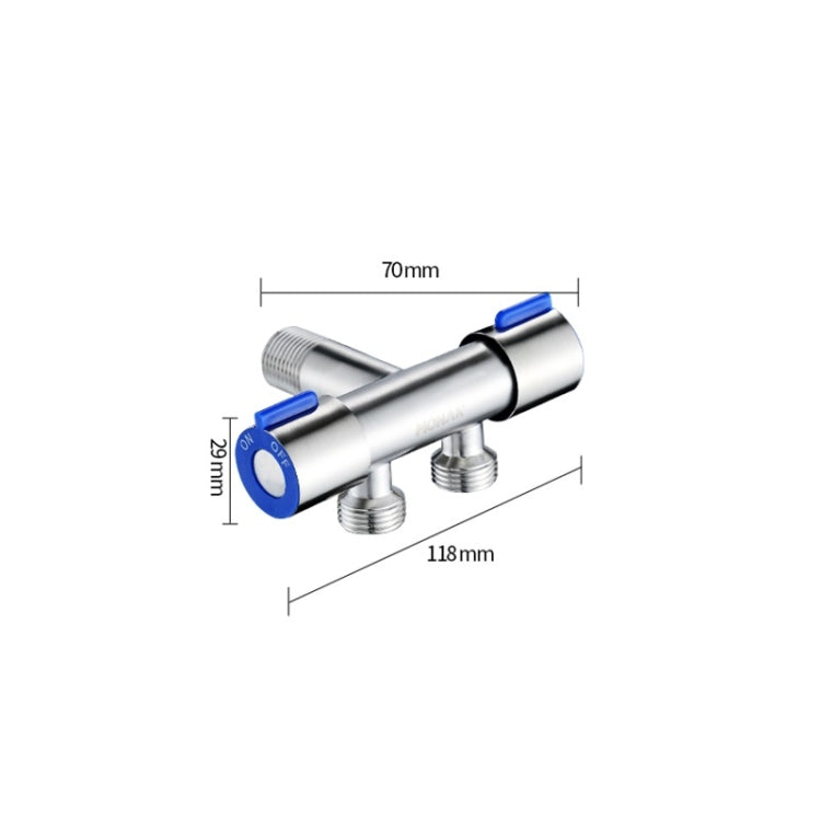 Stainless Steel One-In-Two-Out Multi-Function Three-Way Valve Faucet