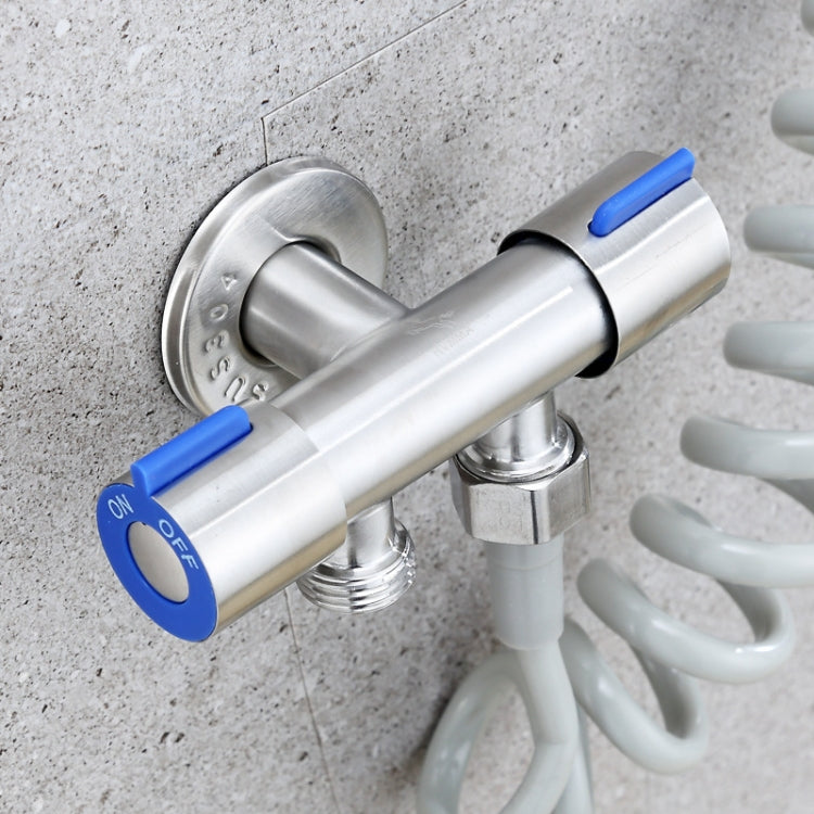 Stainless Steel One-In-Two-Out Multi-Function Three-Way Valve Faucet