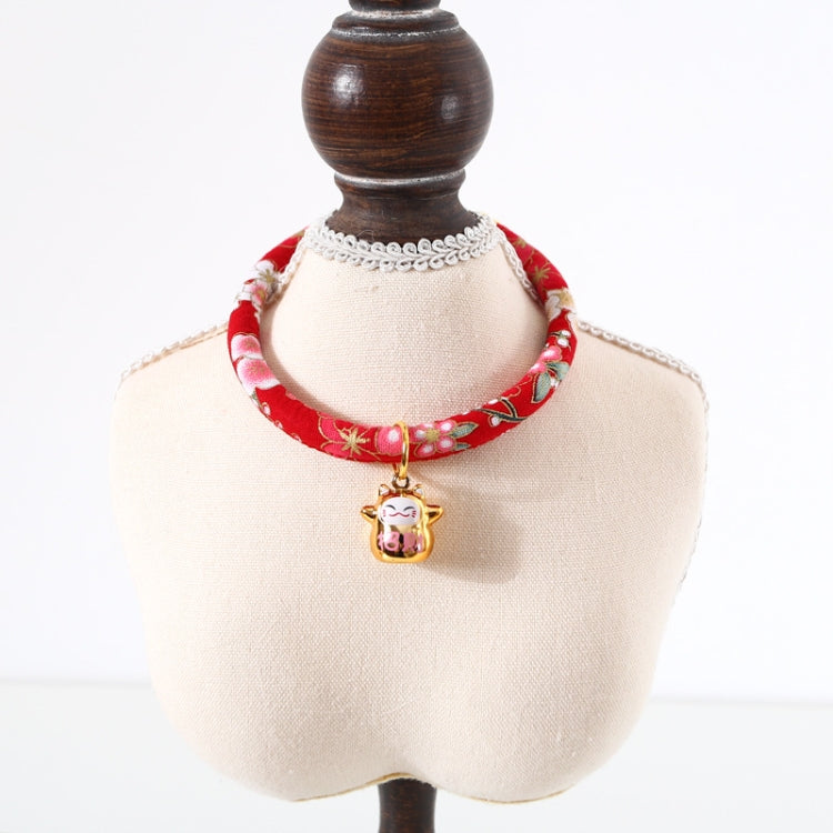Lucky Cat Copper Bell Adjustable Pet Cat Dog Collar Necklace