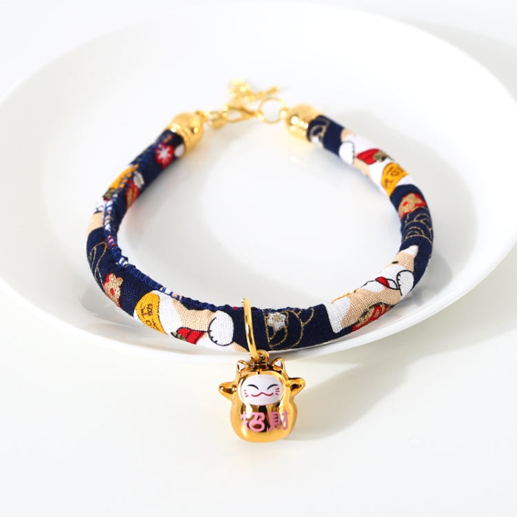 Lucky Cat Copper Bell Adjustable Pet Cat Dog Collar Necklace