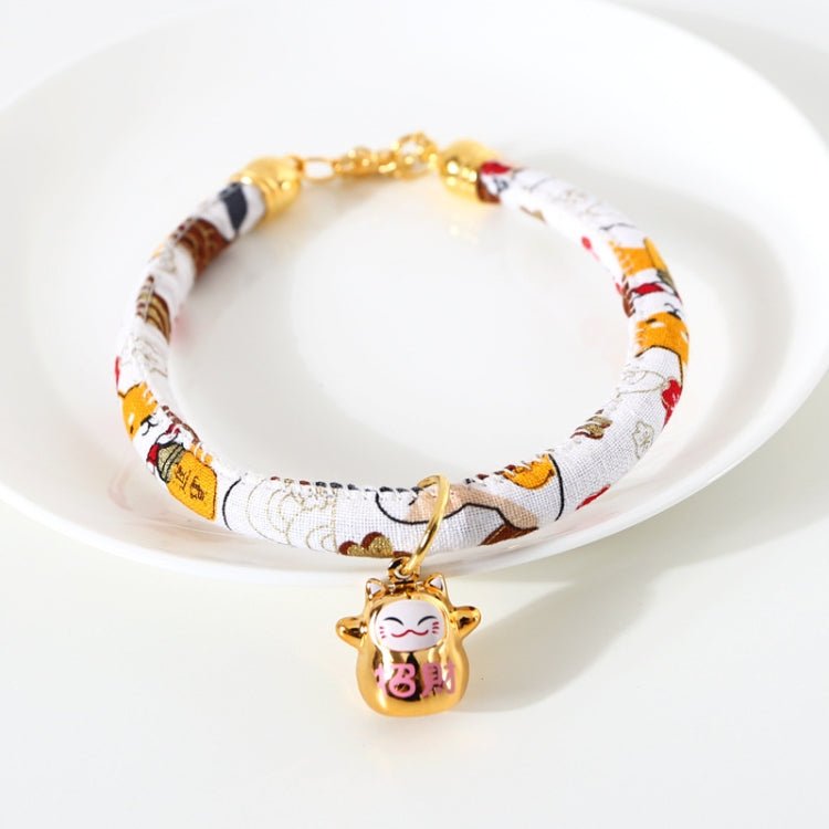 Lucky Cat Copper Bell Adjustable Pet Cat Dog Collar Necklace