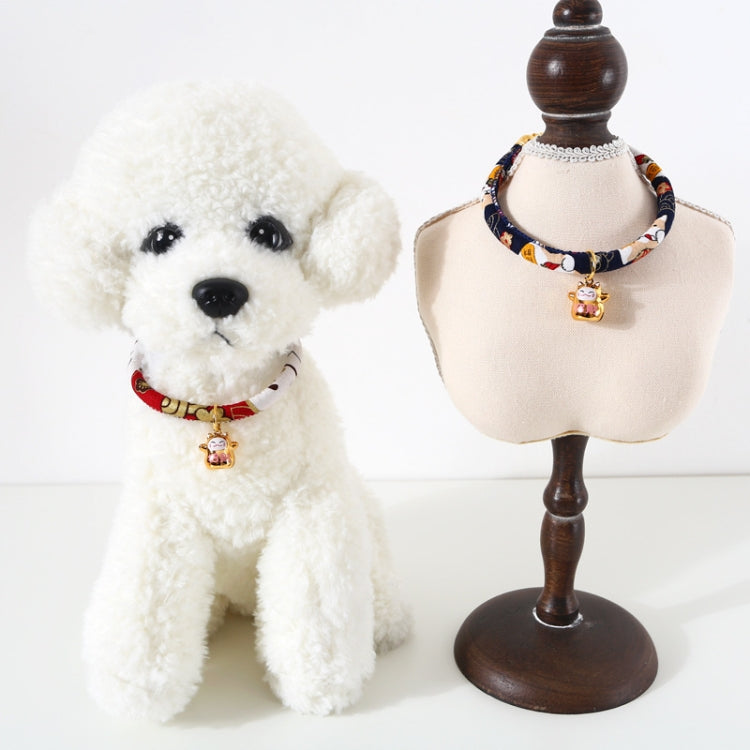 Lucky Cat Copper Bell Adjustable Pet Cat Dog Collar Necklace