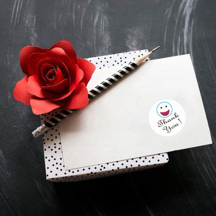 Roll Smiley Thank You Sticker Label