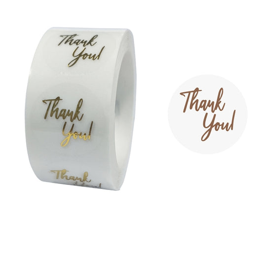 3 PCS Bronzing Thank You Baking Sticker Gift Decoration Label, Size: 2.5cm/1inch