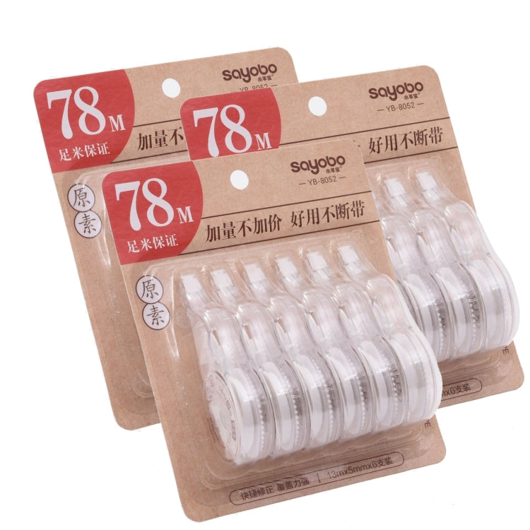 6 in 1 Correction Tape 78 Meters Large Capacity Student Office Stationery Transparent Correction Tape