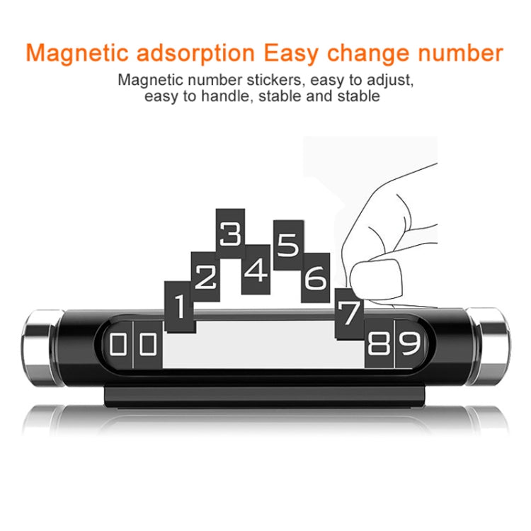 Rotating Luminous Car Parking Card with Magnetic Design and Phone Number Display